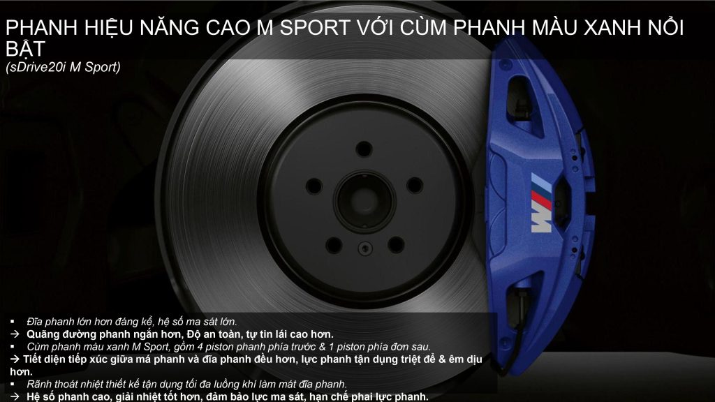 Phanh hiệu năng cao M Sport trên BMW X3 20i M Sport.